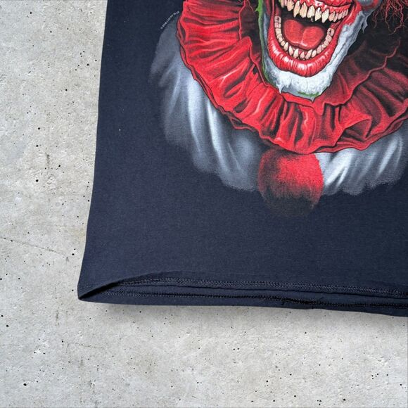 Horror Evil Clown Graphic T Shirt Black Scary Face Liquid Blue Sz Small Shirt - Picture 5 of 8